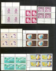 CANADA (223) Inscription Blocks/Field Sheet Blocks ALL Mint Never Hinged FV=C$73