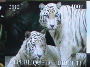 ​DJIBOUTI-2012-WORLD FAMOUS ENDANGERED ANIMALS MNH IMPERF SHEET-VERY FINE
