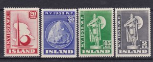 Iceland Scott 213-216, 1939 NYC Word Fair,  VF MNH.  Scott $112