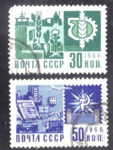 RUSSIA SC# 3266,3267 CTO 30,50k 1966