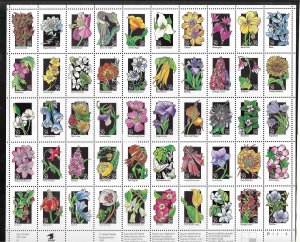 US #2647-2696 1992 WILDFLOWERS ISSUE- PANE OF 50- MINT NEVER HINGED