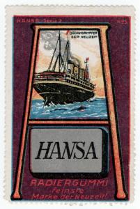 (I.B) Germany Cinderella : Steamship Label Series 2 (Hansa)