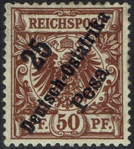 GERMAN EAST AFRICA 1896 EAGLE 25P ON 50PF