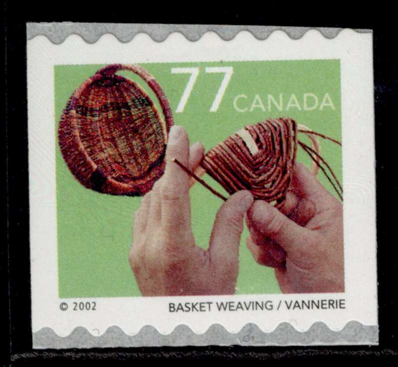 CANADA QEII SG1896, 2002 77c basket weaving, NH MINT. 