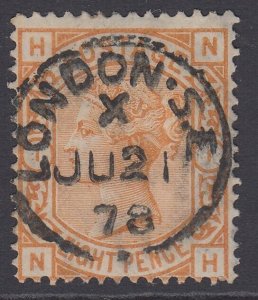 SG 156 8d orange. Very fine used with an upright London CDS, June 21st 1878...