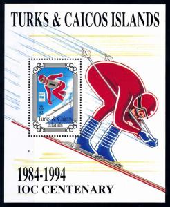 [63247] Turks & Caicos Islands 1995 100 Years of Olympic Committee Sheet MNH