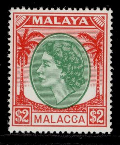 MALAYSIA - Malacca QEII SG37, $2 emerald & scarlet, NH MINT. Cat £26.