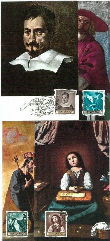 68896 - SPAIN - Set of 10 MAXIMUM CARDS 1963 - ART Zurbaran-