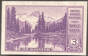 Scott #758 1935 3¢ Nat. Parks Mount Rainier Sp. Pr. imperf. MNH NGAI VF/XF