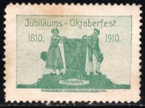 1910 Germany Poster Stamp 100th Anniversary Oktoberfest 1810-1910