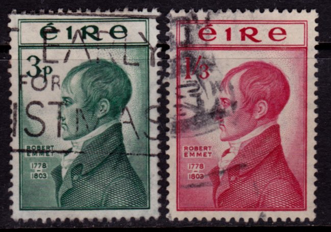 Ireland #149-150 SG 156-57 Used - Robert Emmet (1953)