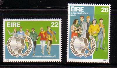 Ireland Sc 624-5 1985 Youth Year stamp set mint NH