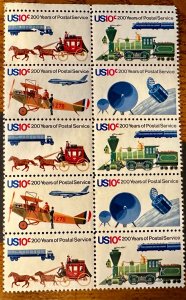 US # 1575A Postal Service Bicentennial Block of 10 1975 10C Mint NH