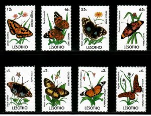 Lesotho 1990 - Butterflies - Set of 8 Stamps - Scott #765-72 - MNH