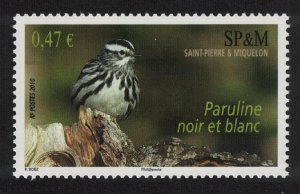 St. Pierre and Miquelon Birds Black and White Warbler 1v 2010 MNH SG#1105