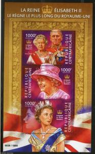 CENTRAL AFRICA 2015 QUEEN ELIZABETH LONGEST BRITISH MONARCH SHEET  MINT NH