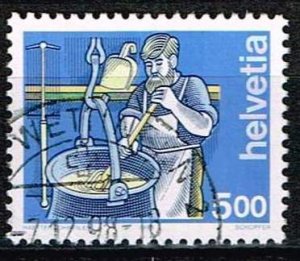 Switzerland 1993, Sc.#848 used. Professions: Cheesemaker, type y fluorescent