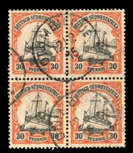 German Colonies, German South West Africa #30 Cat$200+, 1911 30pf orange and ...