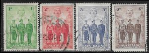 Australia 184 - 187 used 2018 SCV $45.15 -185 & 187 missing corner perf- 12924..