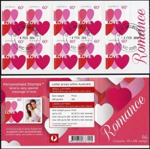 Australia SG4128a Special Occasions 2014 Romance booklet pane Fine Used