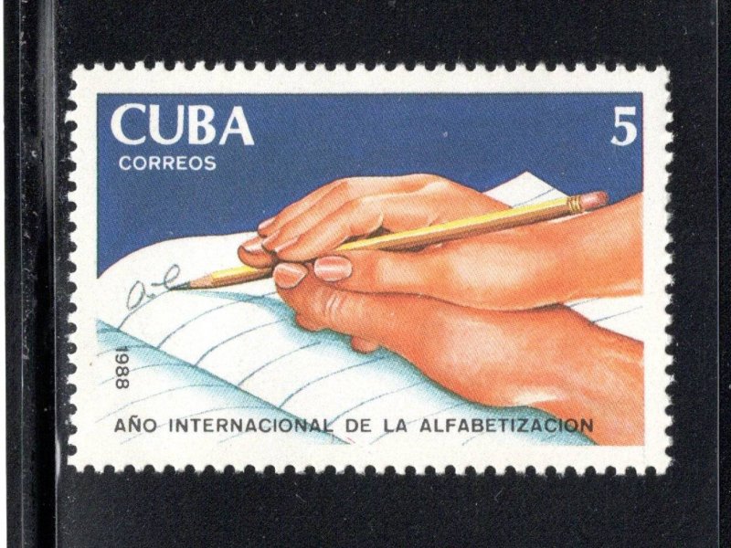 CUBA Sc# 3088 INTERNATIONAL LITERACY YEAR reading education 1988 MNH