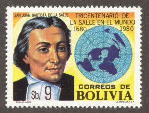 Bolivia Scott 653 MNHOG - 1980 St Jean Baptiste de la Salle Issue - SCV $1.75