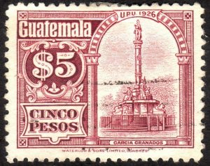 1926, Guatemala, 5P, Used, Sc 228