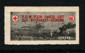 SOUTH AFRICA WW2 6d CHARITY STAMP Red Cross POW Food Parcel Gift Tobruk MA618