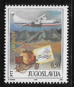 Yugoslavia 1994 Stamp Day Airmail Airplane Sc 2277 MNH A553