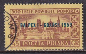 Poland 1959 Sc 866 International Philatelic Exhibition Gdansk Stamp Used