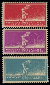 Uruguay Scott# 282-4 Complete Set of 3, Mint NH SCV $60 [for O.G.] (55919)