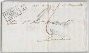 Spain 1838 Carlist War Period Stampless FL Rivadeo London Vigo Diverted France