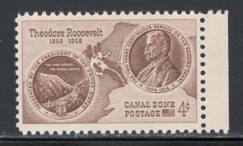 Canal Zone 1958 Centenary of Birth of Theodore Roosevelt Scott # 150 MNH