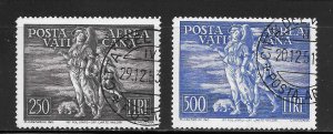 Vatican City Scott C16-C17 Used NH - 1948 Archangel Raphael and Young Tobias