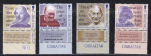 Gibraltar # 770-773, Quotations from Famous Men, NH, 1/2 Cat.