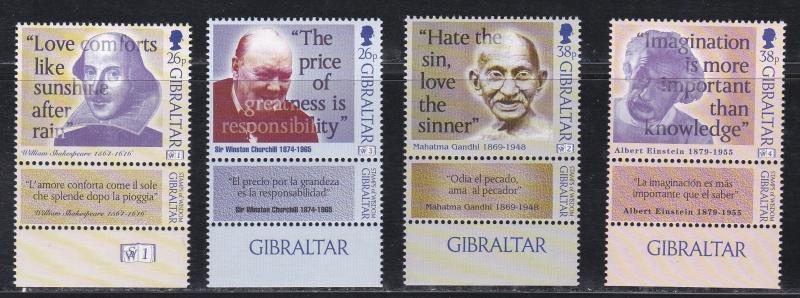 Gibraltar # 770-773, Quotations from Famous Men, NH, 1/2 Cat.