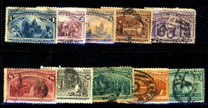 U.S. #230-239 USED SET MIXED CONDITION