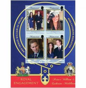 Montserrat - Royal Engagement - 4 Stamp Sheet MOT1104H