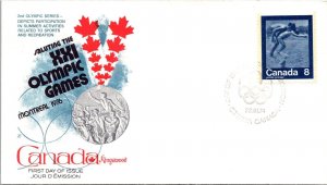 Canada 1974 FDC XXI Olympic Games, Swimming  - Ottawa - Single - F76693