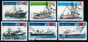 CUBA Sc 2207-10, C298-99 USED - 1978 Commercial Ships - COMPLETE SET