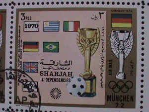 SHARJAH 1972 OLYMPIC GAMES MUNICH'72   SOCCER CHAMPIONSHIPS -CTO SHEET