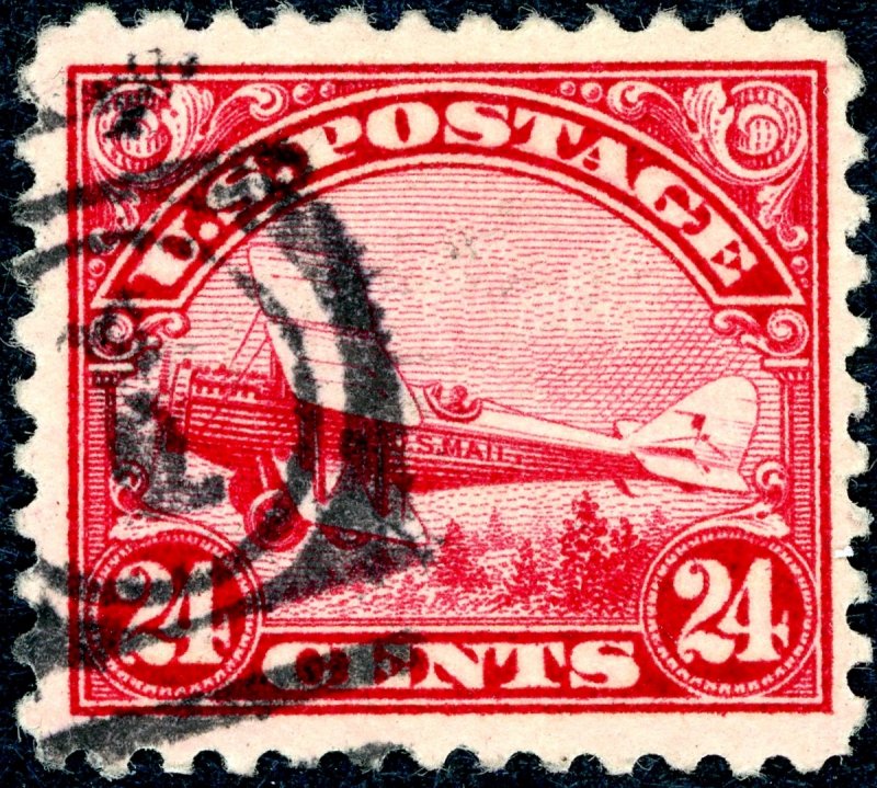 US C6 – 1923 24c Airmail carmine. Used VF.