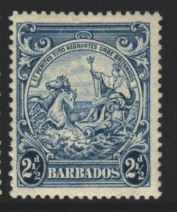Barbados Sc#196 MH - perf 13.5x13 - pencil on reverse