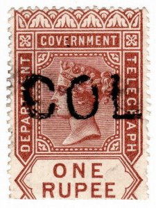 (I.B) Ceylon Telegraphs : 1R Red-Brown