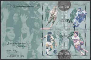 FINLAND 1995 Sc 957 Team Sports S/S, MNH VF, cto Cancelled