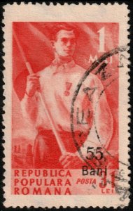 ✔️ ROMANIA 1952 - CURRENCY REFORM OVERPRINT LABOUR DAY - SC. 827E [14.4.3]