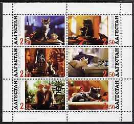 DAGESTAN - 1998 - Domestic Cats - Perf 6v Sheet -Mint Never Hinged-Private Issue