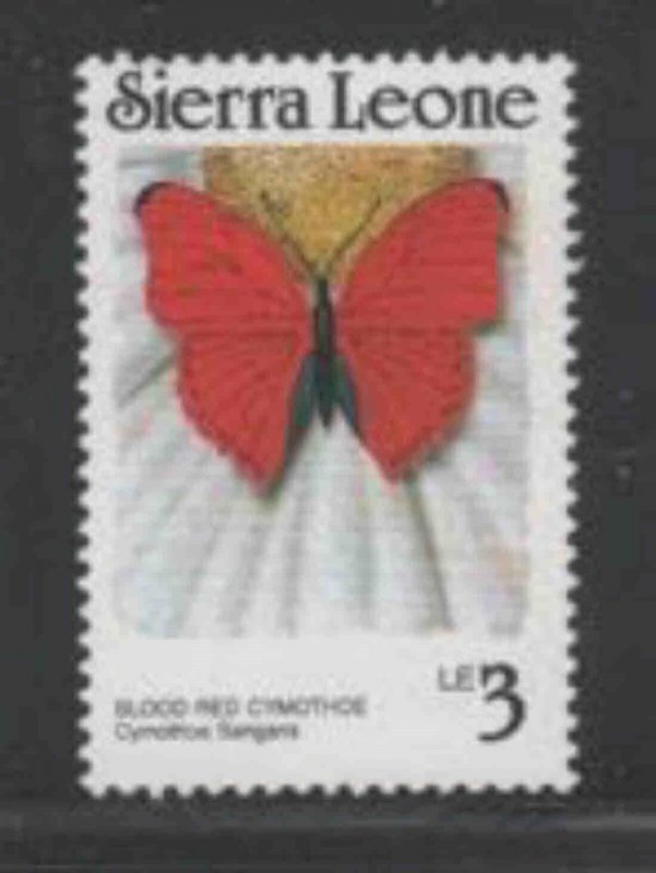 SIERRA LEONE #864 1987 3e BUTTERFLY MINT VF NH O.G