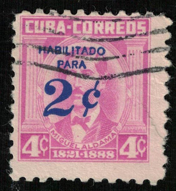 Miguel Aldama, Overprint Habilitado PARA 2 cents, 4 cents, Cuba (Т-6116)