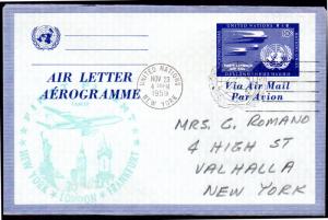 UNITED NATIONS C2 USED AEROGRAMME BIN $1.00